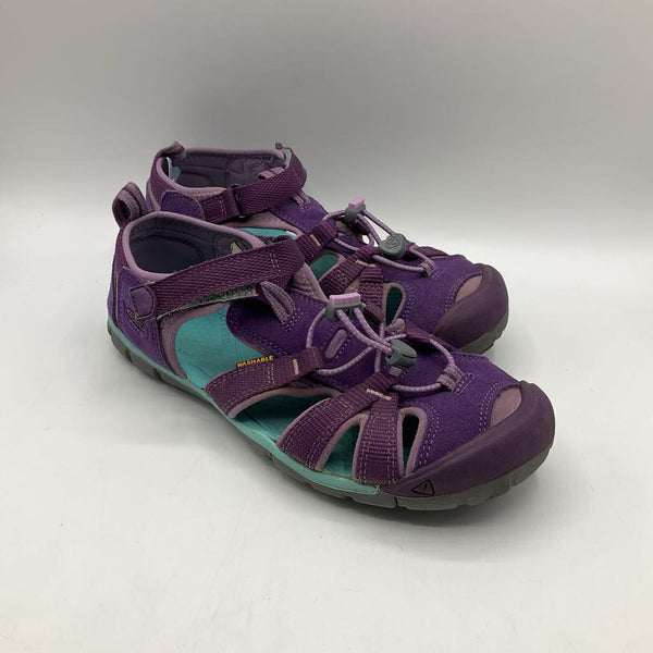 Size 4Y: Keen Purple/Blue Toggle/Velcro Strap Sandals