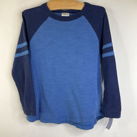 Size 5 (110): Hanna Andersson Two-Tone Blue Long Sleeve Baseball T