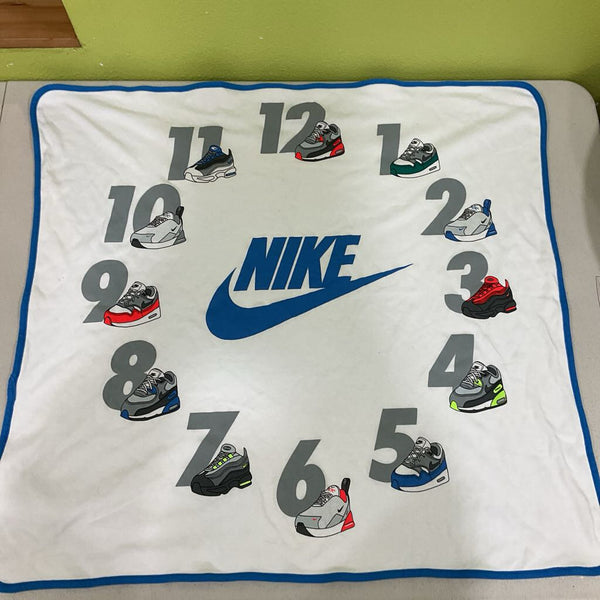 Nike Sneaker Milestone Clock Blanket