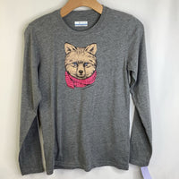 Size 14-16: Columbia Grey/Dog Wearing Scarf Long Sleeve Shirt