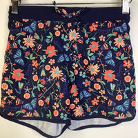 Size 10-12: Columbia Navy Blue Orange/Peach/Teal Flower Board Shorts