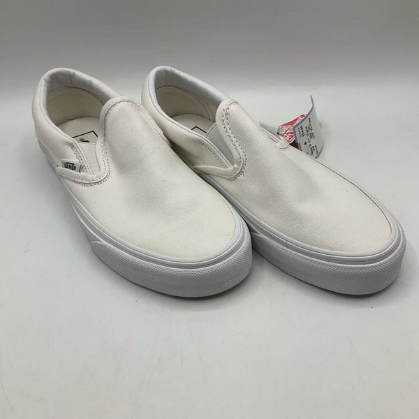 Size 3.5Y: Vans White Slip On Shoes-NEW W/Tag