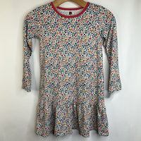 Size 8: Tea White/Pastel Floral Pattern Long Sleeve Dress