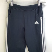 Size 7-8: Adidas Black White Striped Athletic Joggers