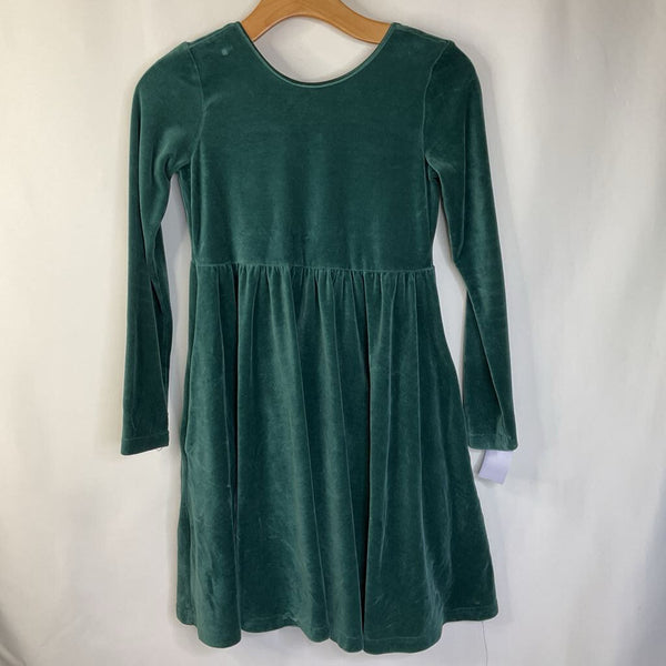 Size 12 (150): Hanna Andersson Green Velour Long Sleeve Dress