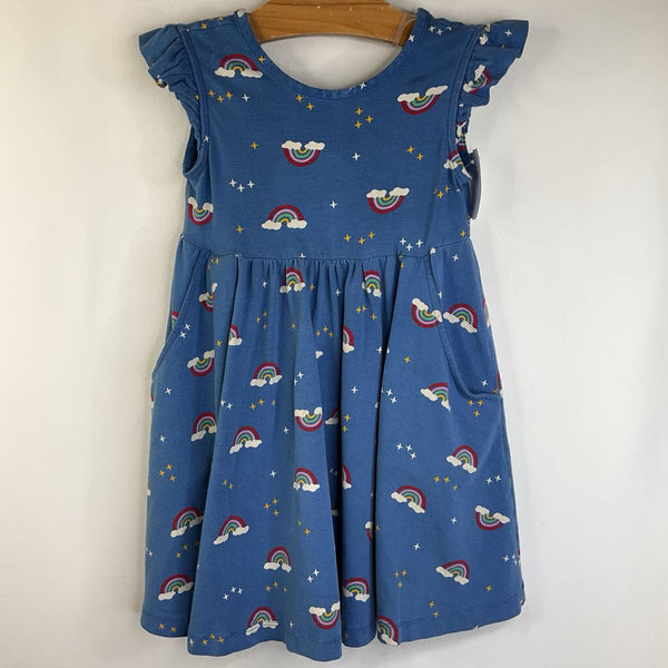 Size 4 (100): Hanna Andersson Blue/Rainbows Tank Dress