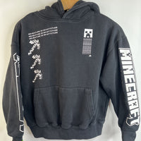 Size 10: Zara Minecraft Black White "Adventure Is An Attitude" Pixelated Creeper Pull-Over Hoodie