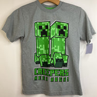 Size 8: Minecraft Grey/Green Creepers Hugs Shirt