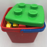 Red/Green Lego Container of Duplo Blocks