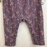 Size 12-18m: Tea Collection Lavender & White Red Flowers Long Sleeve Long Romper