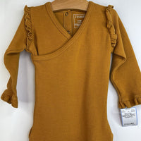 Size 9-12m: L'ovedbaby Mustard Yellow Long Sleeve Footed PJs