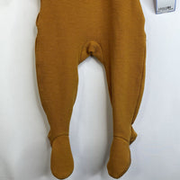 Size 9-12m: L'ovedbaby Mustard Yellow Long Sleeve Footed PJs