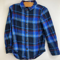 Size 5: Gap Blue & Red Plaid Collard Long Sleeve Button-up Flannel Shirt