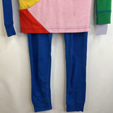 Size 6-7 (120): Hanna Andersson Blue Green/Orange/Pink/Red/ Yellow Sun Patched Long Sleeve 2pc PJs