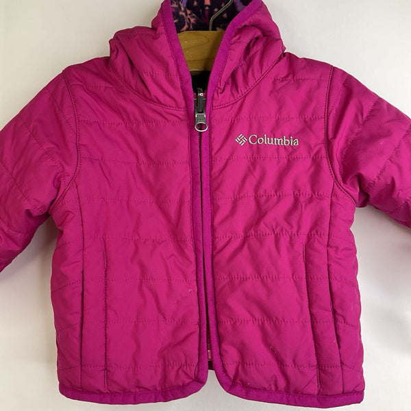 Size 3-6m: Columbia Magenta Fleece Lined Reversable Winter Coat