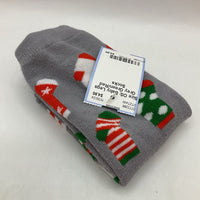 Size OS: Baby Legs Grey Green/Red Socks