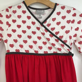 Size 10: Coccoli White & Red Hearts & Forest Animals Long Sleeve Dress