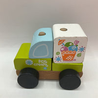 Wise Lion Green/White/Blue Wooden Ice Cream Truck