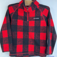 Size 4: Columbia Red/Black Gingham Fleece Pullover Sweatshirt