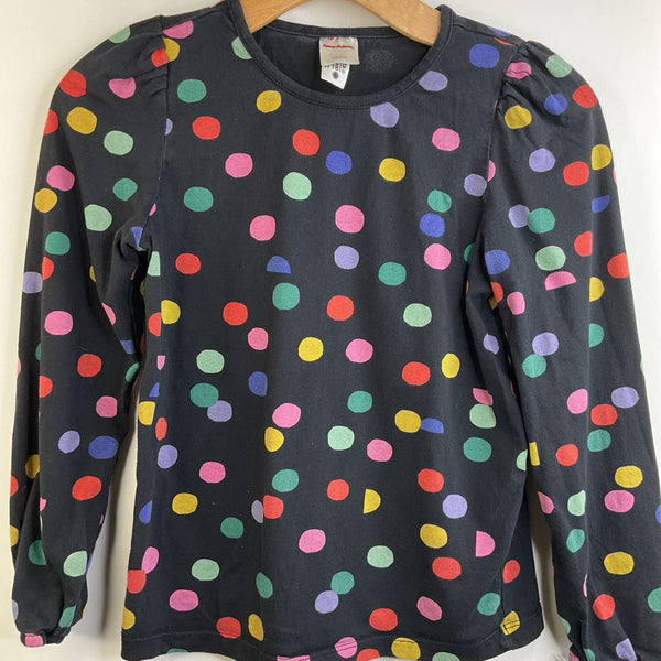 Size 10 (140): Hanna Andersson Black Colorful Polk-a-Dots Long Sleeve Shirt