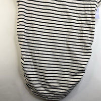 Size S: Sonoma White & Black Striped V-Neck T-Shirt