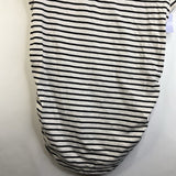 Size S: Sonoma White & Black Striped V-Neck T-Shirt