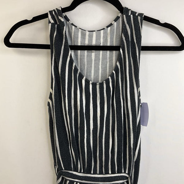 Size S: Liz Lange Maternity Charcoal Grey & White Pin Striped Tank Dress