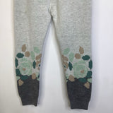 Size 3: Janie & Jack White/Grey/Green & Tan Roses Print Knitted Cozy Pants