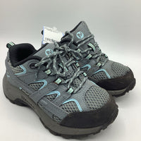 Size 10.5: Merrell Grey/Blue Lace-Up Hiking Shoes