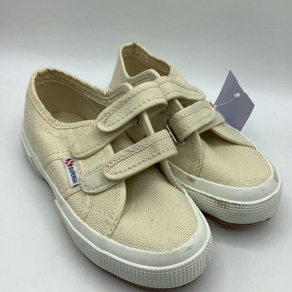 Size 11: Superga Creme Velcro Strap Sneakers