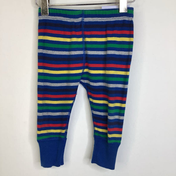 Size 6-12m (70): Hanna Andersson Blue/Colorful Striped Pants