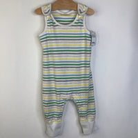 Size 6-12m (70): Hanna Andersson White/Blue/Green/Yellow Tank Romper