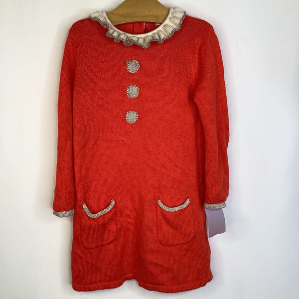 Size 12-18m: Baby Boden Red/Creme Knitted Dress