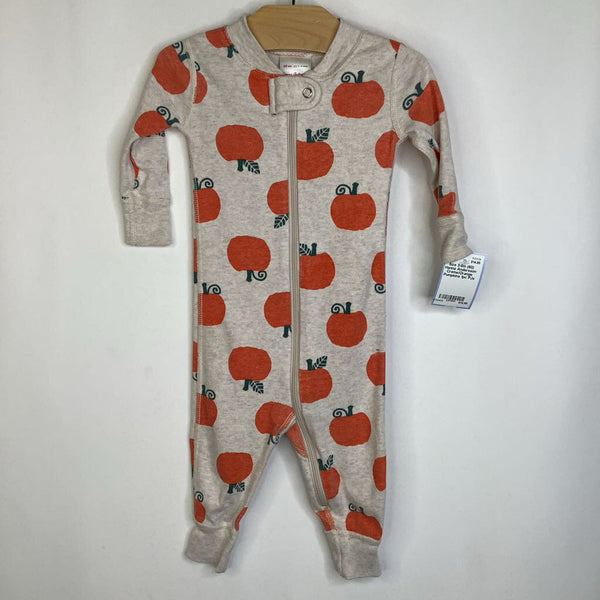 Size 3-6m (60): Hanna Andersson Creme/Orange Pumpkins 1pc PJs