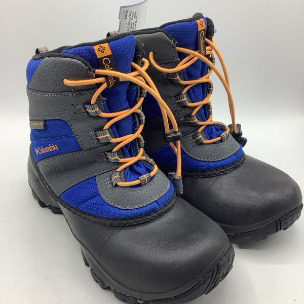 Size 4Y: Columbia Blue/Grey/Black Insulated Toggle Snow Boots