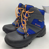 Size 4Y: Columbia Blue/Grey/Black Insulated Toggle Snow Boots