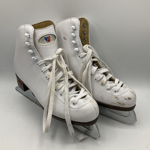 Size 5Y: Reidell White Lace-Up Ice Skates-REDUCED