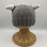 Size M: Hanna Andersson Grey/White Crochet Hat W/Horns