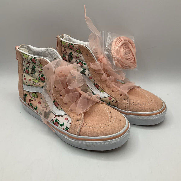 Size 3Y: Vans Light Pink/Ballerina Frogs Lace-Up/Zip-Up Sneakers