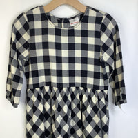 Size 12 (150): Hanna Andersson Black/White Checkered Long Sleeve Dress