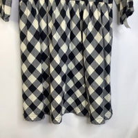 Size 12 (150): Hanna Andersson Black/White Checkered Long Sleeve Dress