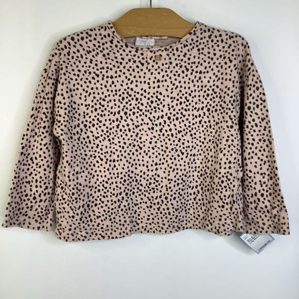 Size 18-24m: Zara Pink/Black Spots Long Sleeve Shirt