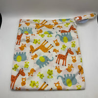 White/Colorful Animals Wet Bag