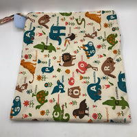 Beige/Colorful Animals Wet Bag