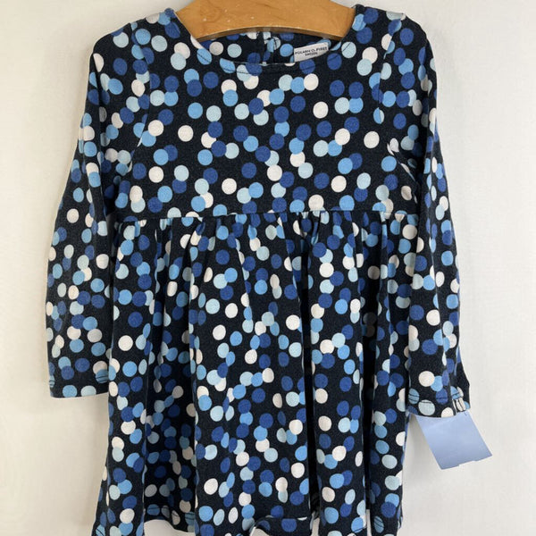 Size 12-18m: Polarn. O. Pyret Blue/White Dots Long Sleeve Dress