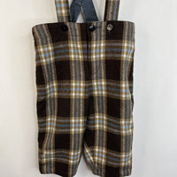 Size 12m: Brown/Blue Plaid Wool Blend Suspender Pants