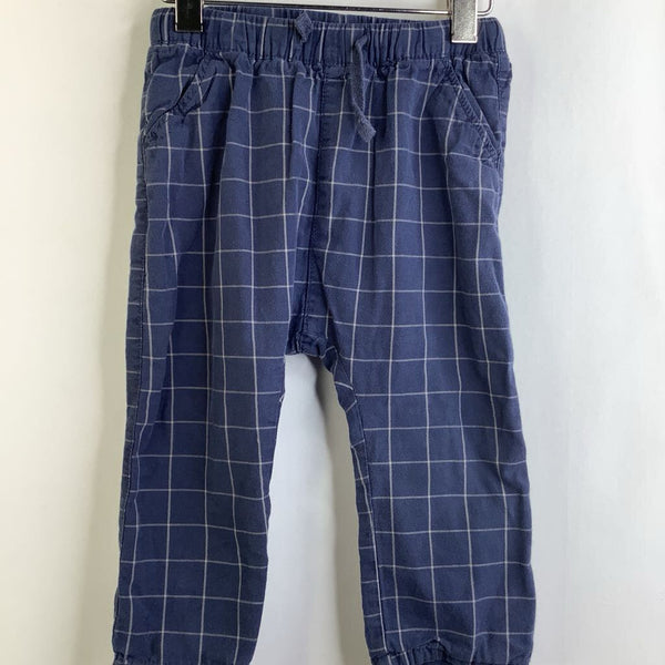 Size 6-12m:H&M Blue/Grey Grid Cozy Pants