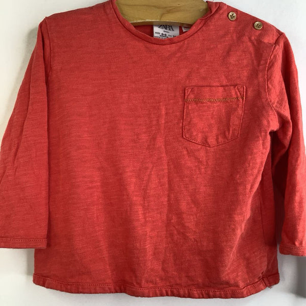 Size 6-12m: Zara Red Long Sleeve Shirt