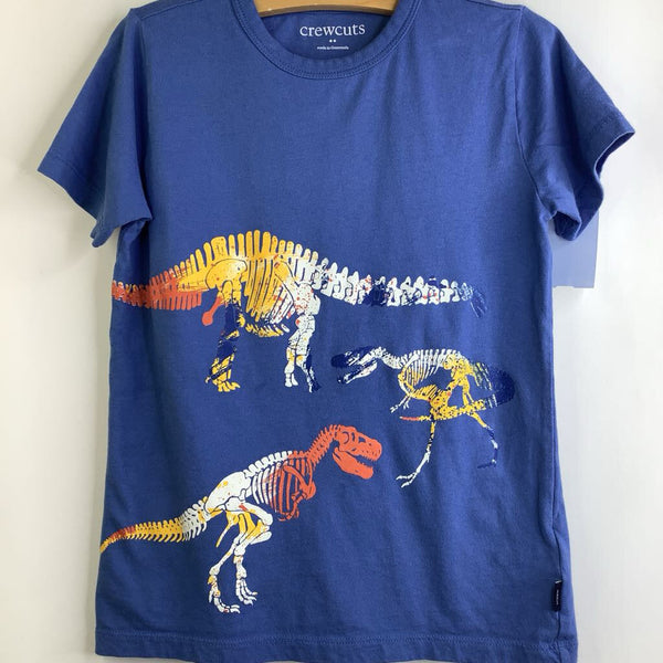 Size 6-7: Crewcuts Blue Colorful Dinosaur Skelton T-Shirt