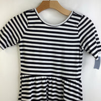 Size 10-12: Nordstrom White & Black Striped Short Sleeve Dress